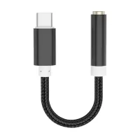 TIANSTON Type-C to 3.5mm Adapter Audio Aux Jack Cable Headphone Jack Adapter Cord for LeEco Le Pro3/Xiaomi Mi 6 - Black