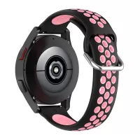 20mm Dual Color Adjustable Silicone Watchband Bracelet Strap for Samsung Galaxy Watch 4 40mm/44mm/Galaxy Watch 4 Classic 42mm - Black/Pink
