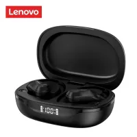LENOVO LP75 BT5.3 Built-in Mic Ear-hook Sports Headset Sweatproof Earphone In-ear Earbuds with Charging Box - Black