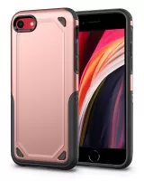 Rugged Armor Plastic + TPU Hybrid Cell Phone Cover for iPhone 7/8 4.7 inch/SE (2020)/SE (2022) - Rose Gold