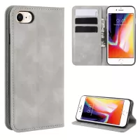 Silky Touch Leather Wallet Case for iPhone 7/8/SE (2020)/SE (2022) - Grey