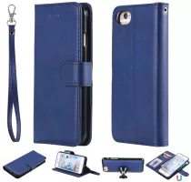 Magnetic KT Leather Series-3 Detachable 2-in-1 Leather Stand Wallet Case for iPhone 6s/6/7/8/SE (2020)/SE (2022) - Blue