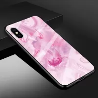 Marble Texture Tempered Glass Back + TPU Hybrid Case for iPhone XS/X - Style F