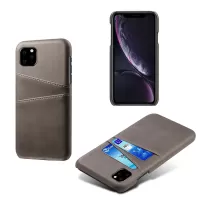 KSQ Double Card Slots PU Leather Coated PC Case for iPhone 11 Pro 5.8 inch (2019) - Grey