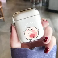 Cartoon Pattern Hard PC Earphone Cover Case for Apple AirPods with Charging Case (2016) (2019) / Apple AirPods with Wireless Charging Case (2019) - Pig