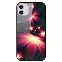 Pattern Printing Tempered Glass + TPU + PC Combo Phone Case for iPhone 12 mini - Gorgeous Flowers