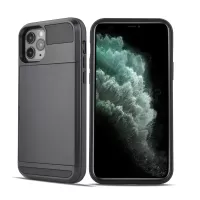 Sliding with Card Holder Plastic + TPU Cover for iPhone 12 mini - Black