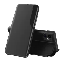 Phone Protector for iPhone 12 mini View Window Leather Stand Case - Black