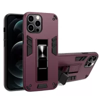 Invisible Bracket TPU + PC Phone Case [Built-in Magnetic Metal Sheet] for iPhone 12 Pro Max - Dark Purple