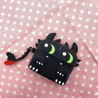 Cartoon Shape Silicone Earphones Case for Apple Airpods Pro - Black Monster