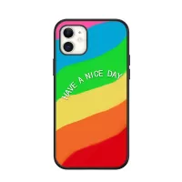 NXE Colorful Series Rainbow Painting TPU Phone Case for iPhone 12 mini - Red