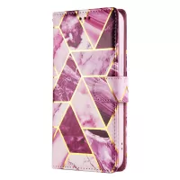 For iPhone 12 mini Marbel Pattern Lacquered Leather Protection Case - Pink