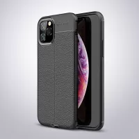 Litchi Texture Soft TPU Phone Case Protective Cover for iPhone 11 Pro 5.8 inch (2019) - Black