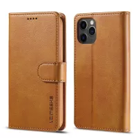 LC.IMEEKE Card Holder Leather Wallet Stand Cover Phone Case for iPhone 12 Pro 6.1 inch - Brown