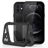 REDPEPPER Dot+ Series Transparent IP68 Waterproof PC+TPU Case Phone Covering for iPhone 12 - Black