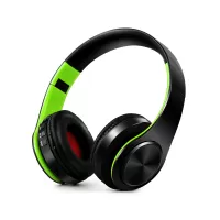 Foldable HIFI Stereo Portable Comfortable Bluetooth 4.0 Wireless Stereo Headphone - Black / Green
