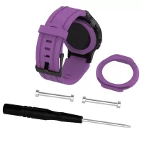 For Garmin Forerunner 225 Soft Silicone Replacement Wrist Watch Strap - Purple