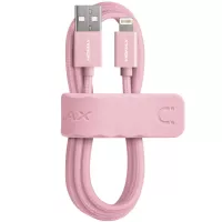 MOMAX Elite 2M MFI Woven Lightning 8pin USB Data Charge Cable for iPhone iPad iPod - Rose Gold Color