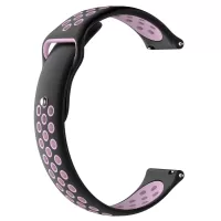 22mm Two-tone Silicone Hollow Watchband Strap for Huami Amazfit Watch 2/1 - Black / Pink