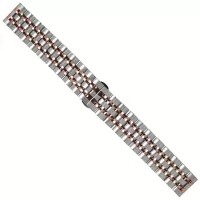 22mm Butterfly Buckle Stainless Steel Watch Band Strap for Samsung Galaxy Watch 46mm - Rose Gold / Silver