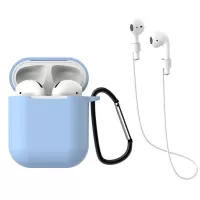 3 Pcs/Set AirPods Cover for Apple AirPods with Charging Case (2019) / with Wireless Charging Case (2019) - Baby Blue