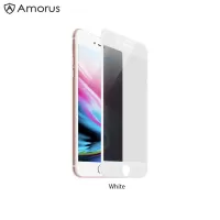 AMORUS 0.3mm 3D Tempered Glass Full Size Screen Protector Privacy Protection for iPhone 7 Plus/8 Plus - White