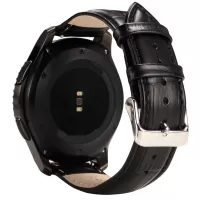 22mm Crocodile Texture PU Leather Watch Strap for Samsung Gear S3 Frontier / S3 Classic - Black