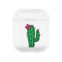 PC Material Airpod Earphone Protective Case for Apple AirPods with Charging Case (2019) / with Wireless Charging Case (2019) / with Charging Case (2016) - Cactus with Red Flower