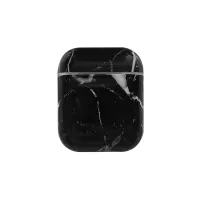 Hard PC Bluetooth Marble Skin Cover for Apple AirPods with Wireless Charging Case (2019) / AirPods with Charging Case (2019) (2016) - Black