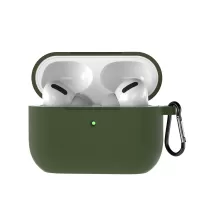 For Apple AirPods Pro Silicone Case with Buckle - Army Green