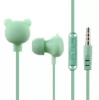 Creative Cartoon Universal 3.5mm In-Ear Wired Earphones with Mic MW-102 - Green