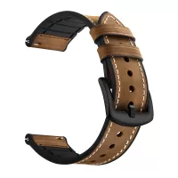 20mm Genuine Leather Coated Silicone Smart Watch Strap for Huawei Watch GT2 42mm - Dark Brown