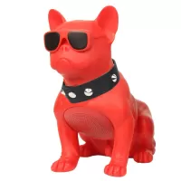 CH-M10 Creative Bulldog Shape Stereo Wireless Bluetooth Music Speaker Support TF/U-Disk/FM - Red