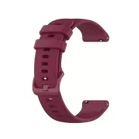 20mm Grid Texture Silicone Watch Strap for Polar Ignite/Garmin Vivomove 3, Replacement Smart Watch Band - Wine Red