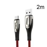 JOYROOM Sharp Series Nylon Braided Type-C USB Data Sync Charging Cable 2m for Samsung Huawei Xiaomi - Red