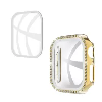 Rhinestone Decor Tempered Glass+PC All-round Protective Watch Case for Apple Watch Series 3/2/1 38mm - Gold
