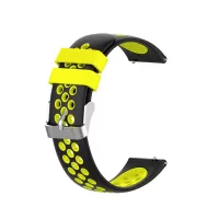 22mm Bi-color Silicone Watch Band for Samsung S3/S4/Galaxy Watch 46mm - Black/Yellow