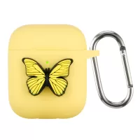 Butterfly Decor Silicone Protective Case Headsets Accessories for Apple AirPods with Charging Case (2019)(2016) / Apple AirPods with Wireless Charging Case (2019) - Yellow