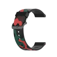 22mm Camouflage Epoxy Smart Watch Band for Xiaomi Haylou Solar LS05 - Camouflage Red