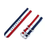 For Garmin Forerunner 245/245M 20mm Smart Watch Nylon Strap - Blue/White/Red