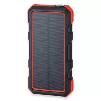 20000mAh Solar Power Bank Wireless Charger Dual USB + Type-C 18W PD Fast Charging Mobile Power with LED Flashlight (Not Support FOD Function) - Red