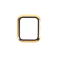Electroplated PC Frame + Tempered Glass Screen Full Protection Case for Apple Watch Series 3/2/1 38mm - Gold