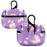 Daisy Pattern Printing Skin PC Protective Earphone Case for Apple AirPods Pro - Purple