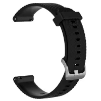 Soft Silicone Watch Strap for Garmin Vivoactive 3/Vivomove HR, Smart Watch Band Replacement (12.3+10.5cm) - Black