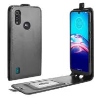 Motorola Moto E6s (2020) Vertical Flip Case with Card Slot - Black