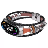 Retro Ethnic Style Xiaomi Mi Band 5/6 Strap - Brown / Silver