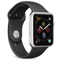 Puro Icon Apple Watch Series Ultra/8/SE (2022)/7/SE/6/5/4/3/2/1 Silicone Band - 49mm/45mm/44mm/42mm- Black