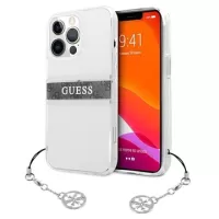 Guess 4G Strap Charm iPhone 13 Pro Hybrid Case - Grey / Transparent