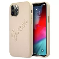 Guess Saffiano Vintage Script iPhone 12 Pro Max Case - Gold