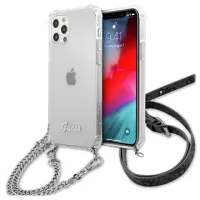 Guess Script & Chain iPhone 12 Pro Max Case - Transparent / Silver